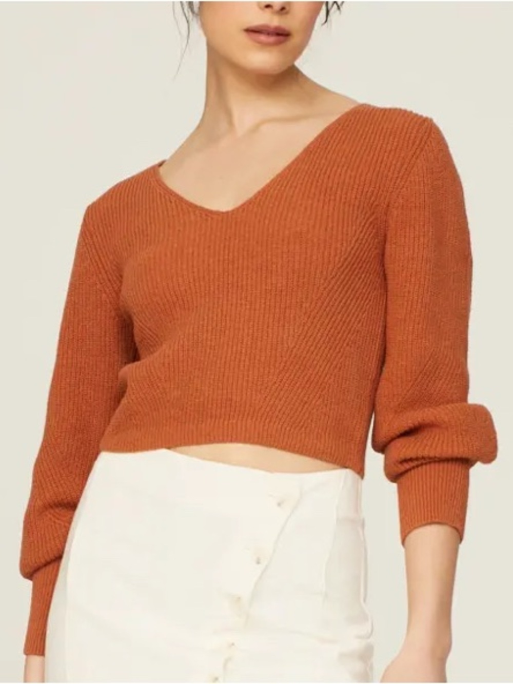 ALC Rusty Orange Slouchy Cropped Kimby Sweater Size XS